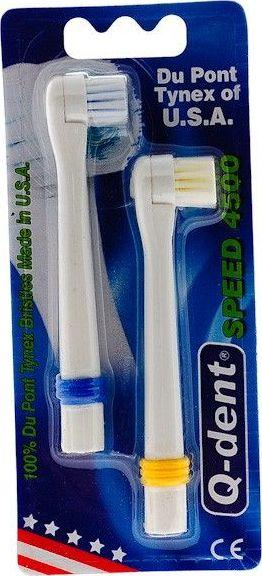 Set koka Q-Dent për furçën e dhëmbëve Speed 4500, 2 copë, të bardha