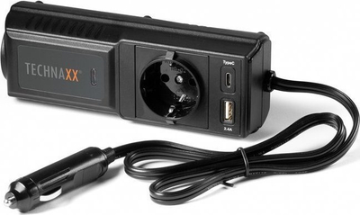 Inverter makine Technaxx TE21, 200W, 12V DC në 230V AC, i zi