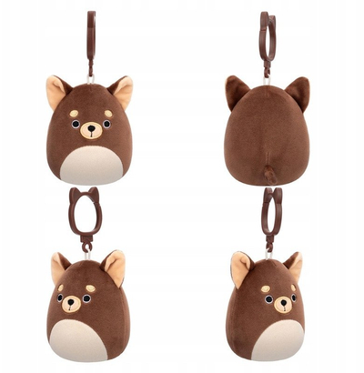 Lodër pelushi Squishmallows Barkevina Chihuahua, 3.5\", me kapëse, shumëngjyrëshe