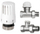 Set termostatik radiatorësh Invena Straight 1/2, kokë me lëng, e bardhë