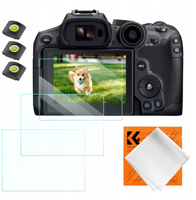 Set mbrojtës ekrani K&amp;F Concept, për Canon EOS R6 II R6 R7, xham i temperuar, transparent