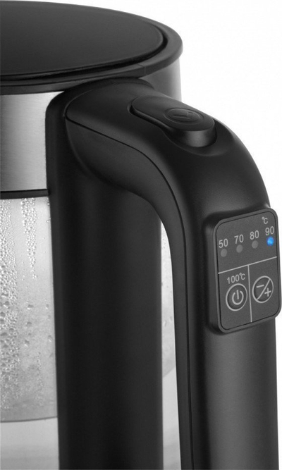 Ibrik elektrik Concept Solution RK4067, 1.7L, me rregullim temperature, ngjyrë argjendtë