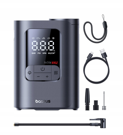 Kompresor veture Baseus GoTrip VA1, wireless, 150 PSI 7500 mAh, gri e errët