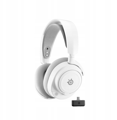 Kufje gaming SteelSeries Arctis Nova 7 Wireless Gen 2, me mikrofon, pa tela, të bardha