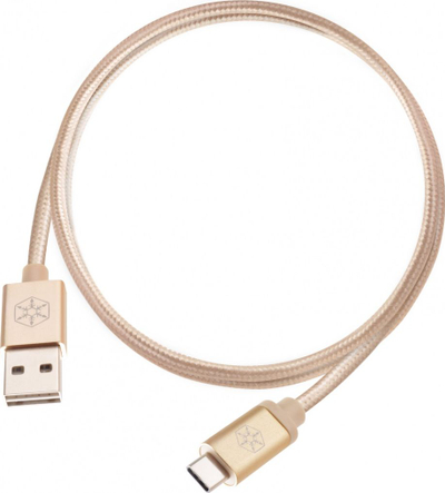 Kabllo USB SilverStone CPU04G, USB-A në USB-C, 1 m, ngjyrë ari