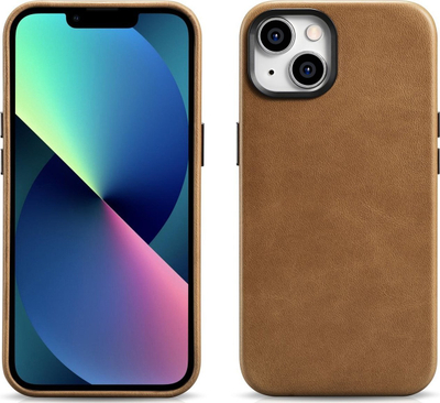 Këllëf telefoni iCarer Oil Wax Premium Leather për iPhone 14, lëkurë natyrale, kompatibël MagSafe, kafe