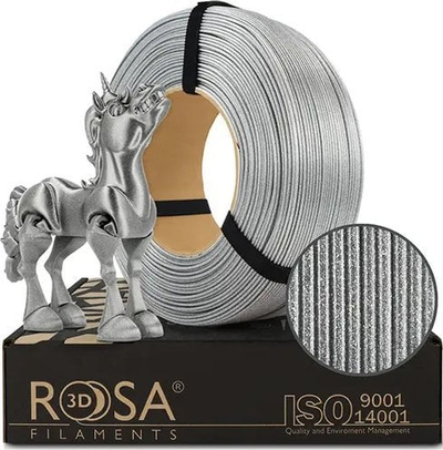 Filament 3D ROSA3D ReFill PLA Galaxy Brilliant Silver, 1.75mm, 1kg, argjendt i shkëlqyer
