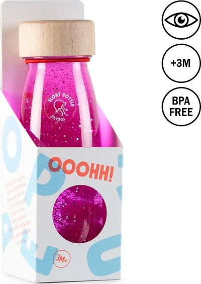 Shishe ndijore PETIT BOUM Float, 3m+, BPA free, rozë