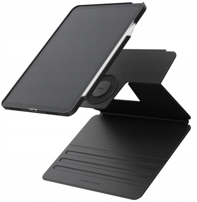 Futrollë magnetike UNIQ Rovus Snapmount për iPad Pro 11 M4, që çahet më vete, rrotullim 360°, gri