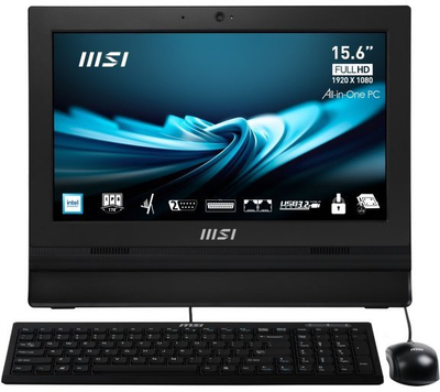 Се-во-едно компјутер MSI PRO AP162T ADL-04SCZ, 15.6" FHD допир, Intel N100, 4GB 128GB SSD, црн