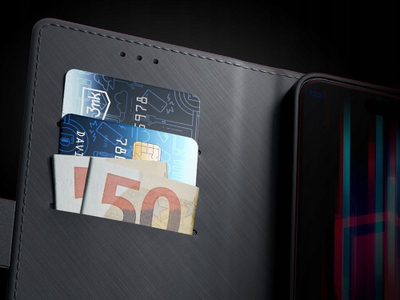 Kapak portofol 3mk Wallet Case për OnePlus 13, me mbajtëse kartash, i zi