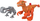 Lodër figurë Imaginext Jurassic World Atrociraptor Tiger, që lëviz me nyje, me harness, portokalli