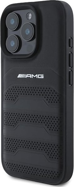 Mbrojtëse telefoni AMG AMHCP16LGSEBK, për iPhone 16 Pro 6.3", hardcase lëkurë, e zezë