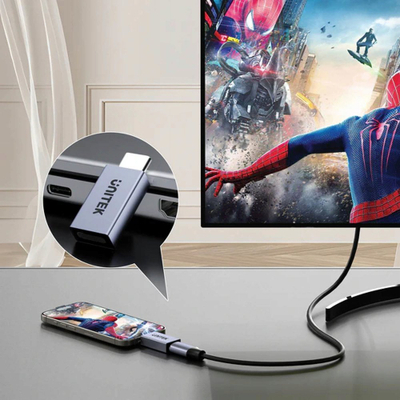 Adaptues USB C UNITEK A1038GY01, 240W, 40Gbps, gri Space