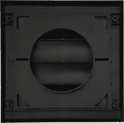 Grilë ventilimi e jashtme EXCLUSIVE TN, 19x19 cm, dalje 125 mm, e zezë