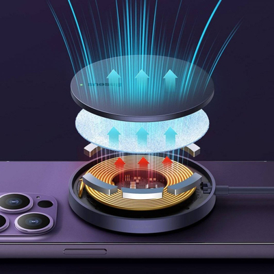 Karikues wireless magnetik Baseus, 15W, Qi Qi2, i bardhë