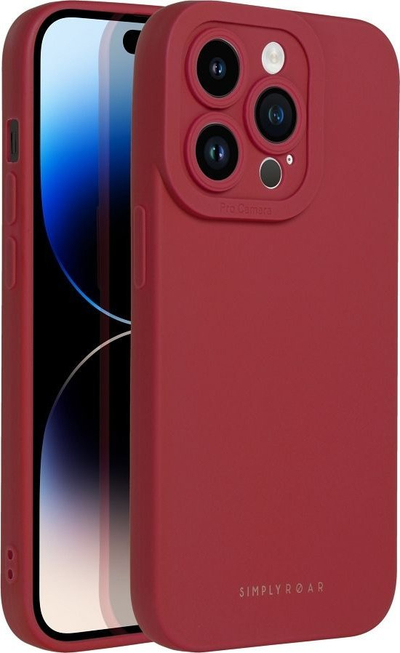 Këllëf telefoni Roar Luna për iPhone 14 Pro, TPU, mat, i kuq