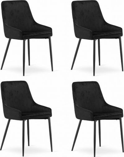 Set karrigesh Monza, 4 copë, velur, e zezë