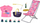 Set aksesorësh për kuklla BABY born Weekend Fishing, për 36cm dhe 43cm, me karrige edhe fustan, rozë