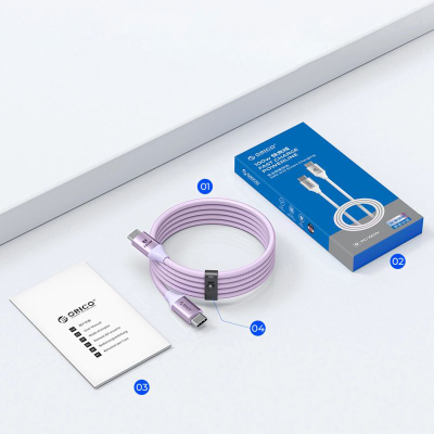 Kabllo USB C Orico CDX, 100W 5A PD, 1m, vjollcë