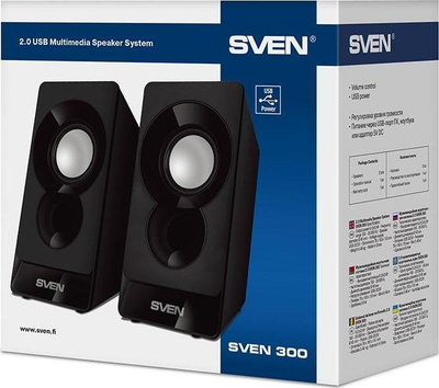 Bokse PC Sven 300, 6W, USB, të zeza