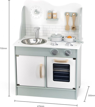 Kuzhinë lodër druri PolarB Kitchen Viga Toys, me aksesorë, mente