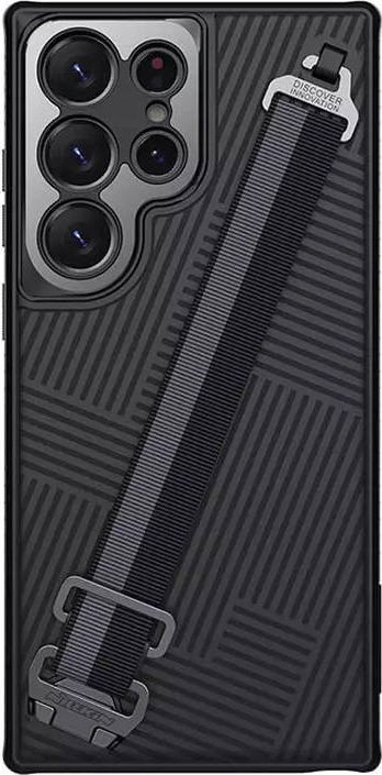 Futrollë Nillkin Strap Case për Samsung Galaxy S23 Ultra, me rrip dore, mbrojtje e fortë, e zezë