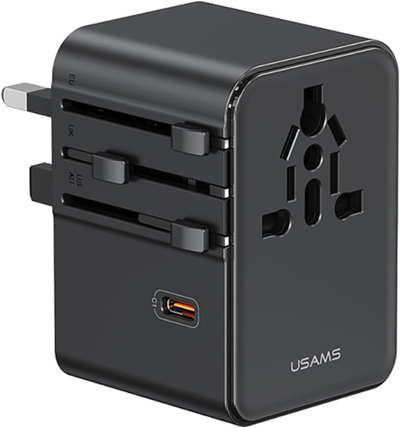 Karikues udhëtimi Usams CC310, 3x USB C, 70W, 4 në 1, i zi