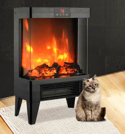 Ngrohës elektrik oxhak Carruzzo, 2000W, me telekomandë, i zi