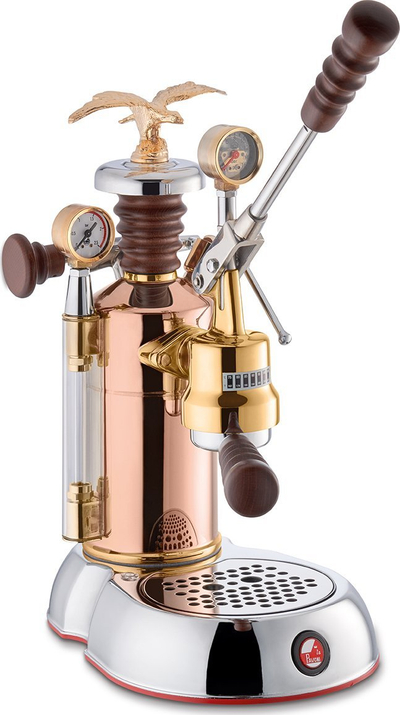 Makina espresso La Pavoni Esperto Edotto, leva profesionale, bojler me ngrohje të shpejtë, gold silver