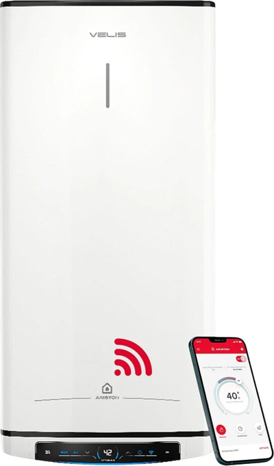 Boiler elektrik Ariston Velis Pro Wifi 100 EU, 100L, për mur, i bardhë