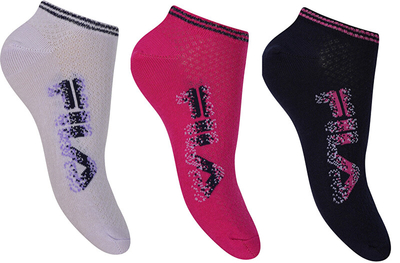 Set çorapesh për femra Fila mFI0353, të zeza/vjollcë/rozë