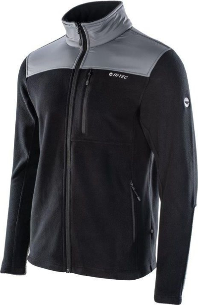 Bluzë Hi-Tec Hanis 350 M, fleece, me zinxhir komplet, e zezë-gri