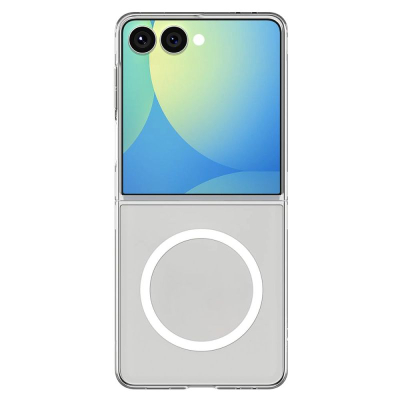Mbulesë telefoni Spigen Air Skin MagFit për Galaxy Z Flip 7, transparente, me unazë të bardhë