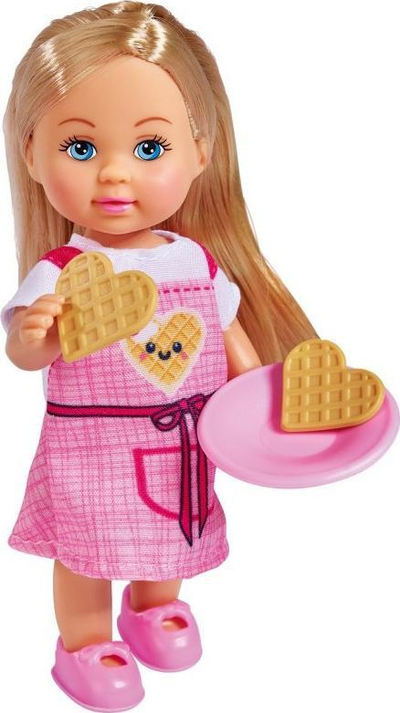 Kukull Simba Evi Love Waffle, set kuzhine, aksesorë për waffle, rozë