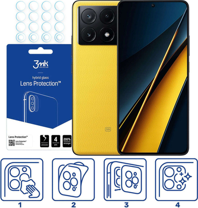 Mbrojtës kamere 3mk për Pocophone X6 Pro 5G, xham hibrid 7H, transparent