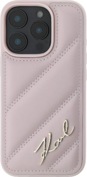 Futrollë telefoni Karl Lagerfeld KLHCP16SPQDSMGP, iPhone 16 6.1", Quilted Signature, rozë