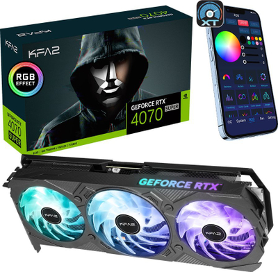 Kartelë grafike KFA2 GeForce RTX 4070 SUPER EX Gamer 1-Click OC 12GB GDDR6X