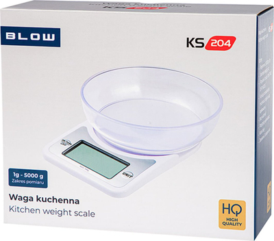 Peshore kuzhine elektronike me tas, precize 1g, mban deri 5 kg, e bardhë