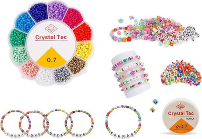 Set kreativ për byzylykë Askato Bracelet Making Set, kuti me 12 ndarje, shumëngjyrësh
