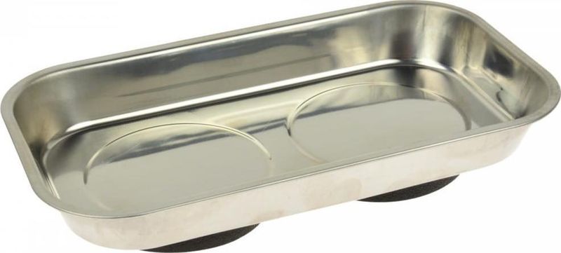 Tabaka magnetike drejtkëndore GEKO, 240x140mm, krom, me gomë