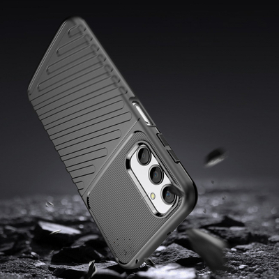 Këllëf telefoni Hurtel Thunder Case për Samsung Galaxy A24 4G, silikoni i blinduar, i zi
