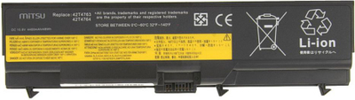 Лаптоп батерија Митсу за Леново E40 E50 SL410 SL510, 4400mAh, 10.8V, црна