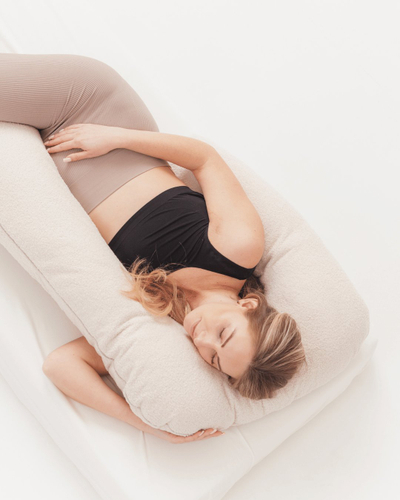 Jastëk gjumi për shtatzëni PIAPIMO Type 7, ergonomik, teddy beige