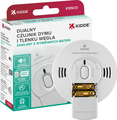 Detektor tymi dhe monoksidi karboni Kidde K10SCO, sensor dual, alarm zanor