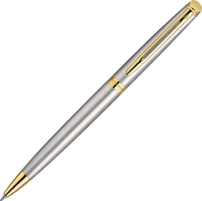 Стилипенкало Waterman Hemisphere Essential Trim, нерѓосувачки челик, златни детали, сребрено