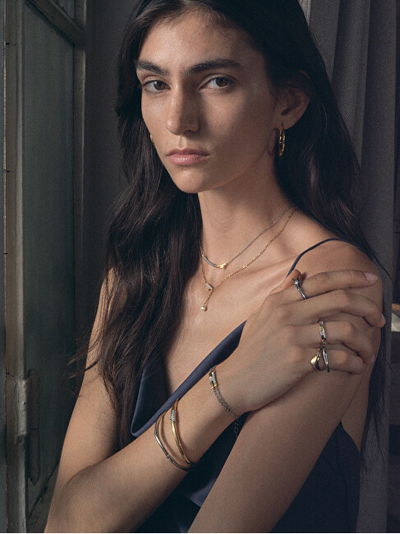 Unazë për femra Trussardi T-Design, e artë
