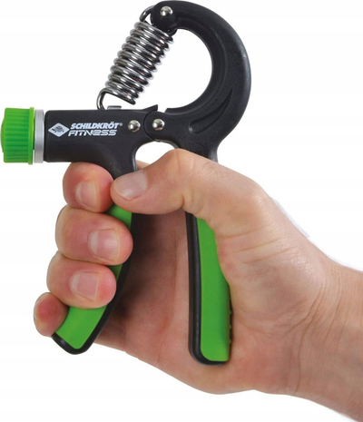 Kapëse dore Schildkröt Hand Gripper Pro, 10–30 kg, rezistencë e rregullueshme, ngjyrë zezë me jeshile