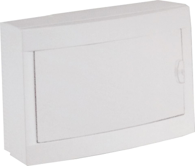 Panel shpërndarës sipërfaqësor, 1 rresht, 12 module, i bardhë
