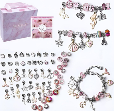 Set rruaza princeshë Smily Play Princess Beads, lodër kreative, rozë